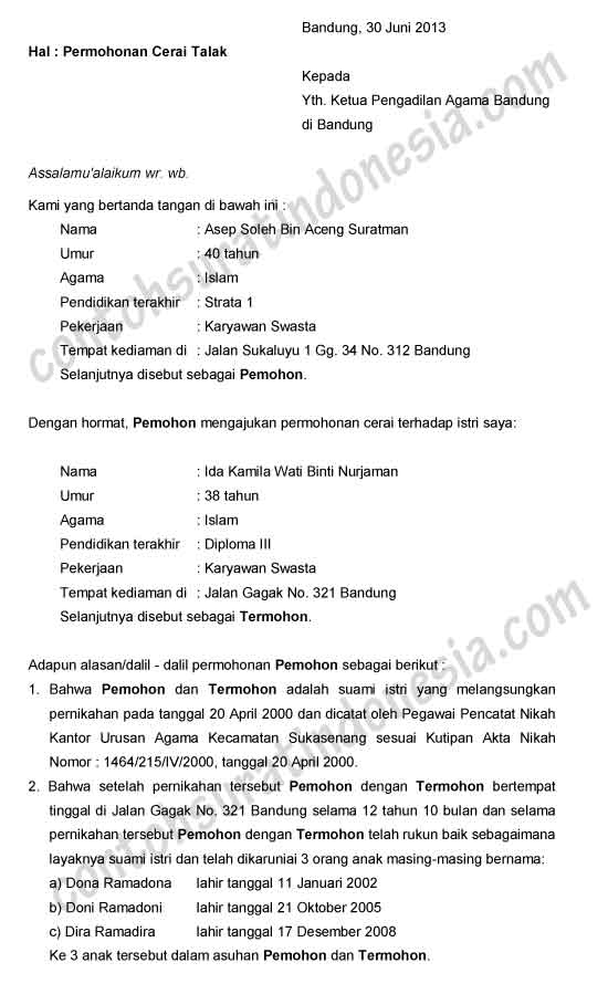 Surat Permohonan - Contoh Surat Indonesia